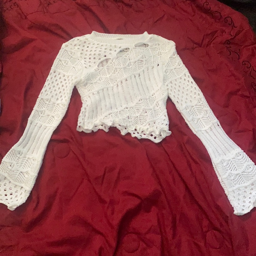 ASOS design sweater with mixed pointelle